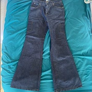 Wide leg Hippie jeans with an iridescent glow